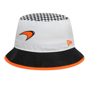 McLaren New Era Checkered Tapered Bucket Hat - White