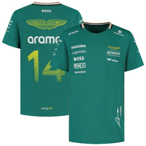 Aston Martin Aramco Cognizant F1 2025 Fernando Alonso Team Driver T-Shirt - Kids