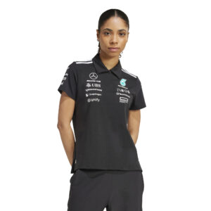 Mercedes AMG Petronas adidas F1 2025 Team Polo - Black - Womens