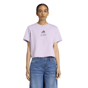 Mercedes AMG Petronas F1 adidas Premium Cropped T-Shirt - Lilac - Womens