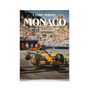 McLaren Lando Norris Monaco GP 2025 Winner - Pole Position & Track Record Poster